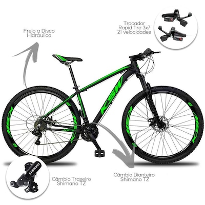 Bicicleta Aro 29 KSW XLT - Freio Hidráulico - Câmbios Shimano - 21 Marchas - Foto 3