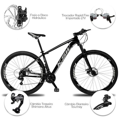 Bicicleta Aro 29 KSW XLT MTB - Freio Hidráulico - Câmbio Shimano Altus - 27 Marchas - Foto 3