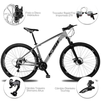 Bicicleta Aro 29 KSW XLT MTB - Freio Hidráulico - Câmbio Shimano Altus - 27 Marchas - Foto 3
