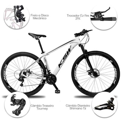 Bicicleta Aro 29 KSW Xlt 32r - Freio a Disco - Câmbios Shimano - 21V - Adulto - Foto 4
