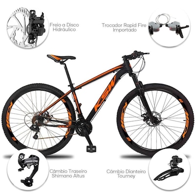 Bicicleta Aro 29 KSW XLT MTB - Freio Hidráulico - Câmbio Shimano Altus - 27 Marchas - Foto 3