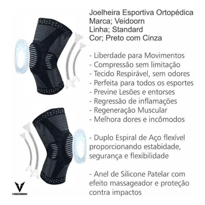 Joelheira de Compressão Veiddorn Estabilidade Haste - Adulto - Foto 6