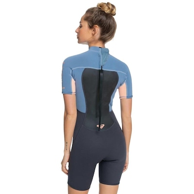 Shorts John Roxy Manga Curta Prologue 2/2 Back Zip Cloud Black Powder Grey Sunglow - Feminino - Foto 4