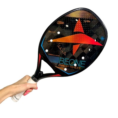 Raquete de Beach Tennis Drop Shot Carbono 24k Premium 3.0 2023 Thales Santos - Foto 5