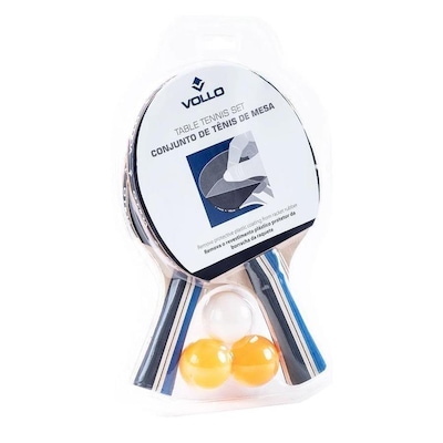 Kit de Tênis de Mesa Vollo: 2x Raquetes + 3x Bolinhas - Foto 2
