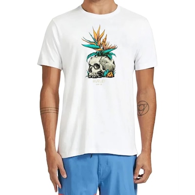 Camiseta Hurley Skull Flower - Masculina - Foto 1