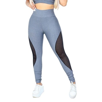 Calça Arrastão Legging Belmento Detalhe Rede Academia Fitness Suplex - Feminina - 2 Unidades - Foto 3