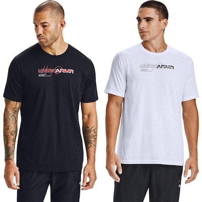 Kit Camisetas Wordmark Under Armour - 2 Unidades - Masculina - Foto 1