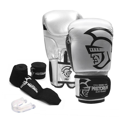 Kit de Boxe Pretorian: Bandagem + Protetor Bucal + Luvas de Boxe Elite - 14 OZ - Adulto - Foto 1