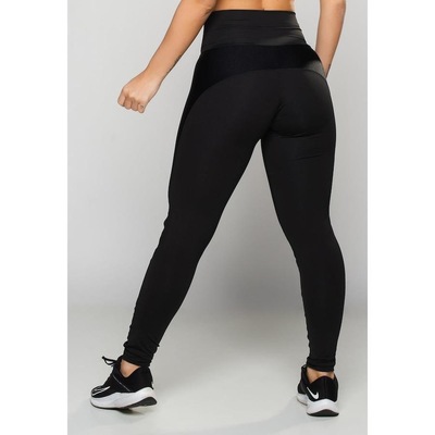 Calça Legging MVB Modas Montaria Faixa Brilhosa Cintura Alta - Feminina - Foto 2