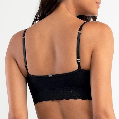 Top Fitness She Alças Cotton Orgânico Rendado - Feminino - Foto 3