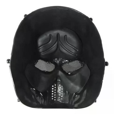 Máscara Airsoft Tático NTK Full Face Skull Lente Metal - Foto 5
