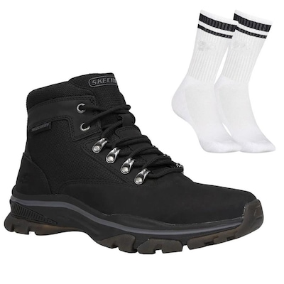 Kit Bota Skechers Ralcon Lorken + Par de Meia - Masculina - Foto 1