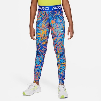 Calça Legging Juvenil Nike Pro Dri-fit Tight Sport All Over Print - Foto 4