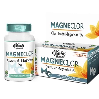 Kit Cloreto de Magnésio Magneclor Vegano Unilife 600mg - 120 Cáps - 2 Unds - Foto 2