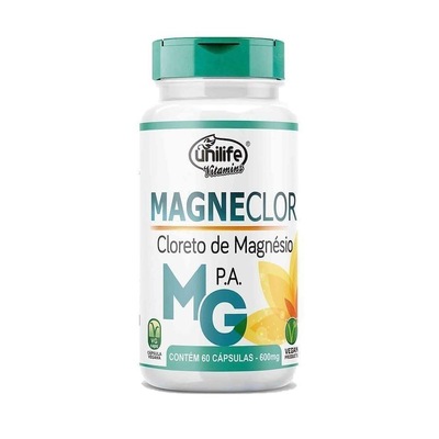Kit Cloreto de Magnésio Magneclor Vegano Unilife 600mg - 120 Cáps - 2 Unds - Foto 3