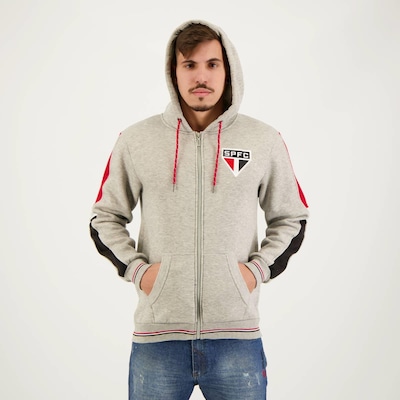 Jaqueta de Moletom do São Paulo com Capuz Basic Futfanatics - Masculina - Foto 5