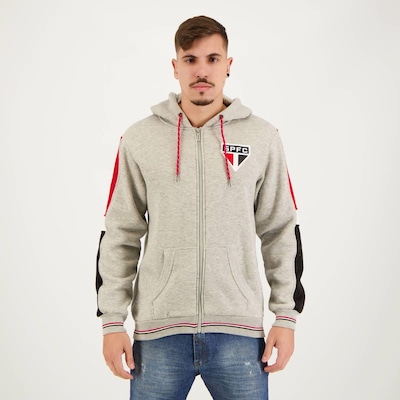 Jaqueta de Moletom do São Paulo com Capuz Basic Futfanatics - Masculina - Foto 1