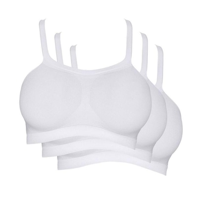 Kit Sutiã Bandini Hanes sem Costura H299 - 3 unidades - Feminino - Foto 1