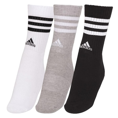 Kit de Meia adidas Adulto Cano Alto 3 Listras - 3 Pares - Foto 5