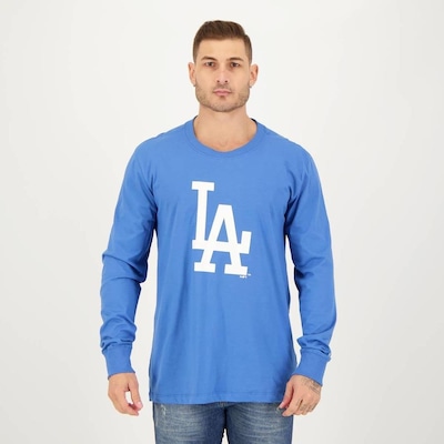 Camiseta New Era Manga Longa MLB Los Angeles Dodgers Logo - Masculina - Foto 1