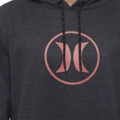 Blusão de Moletom Com Capuz Hurley Canguru Circle Icon - Masculino - Foto 2
