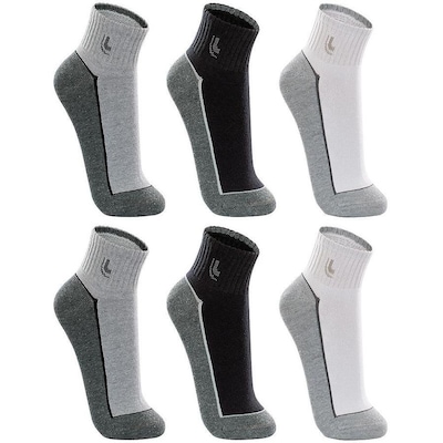 Kit Meias Cano Médio Lupo Esportiva Com 6 Pares - Adulto - Foto 1