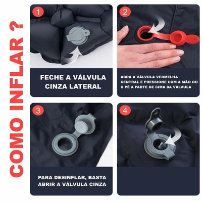 Colchonete Inflável Pacoone com Travesseiro Light Leve - Solteiro - Foto 4