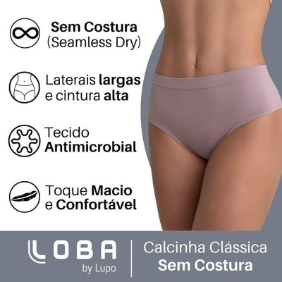 Calcinha Lupo sem Costura Caleçon Cintura Alta Loba - Feminina - Foto 2