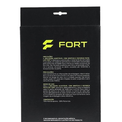Joelheira Fort Neoprene Ajustável com Orificio e Reforço Patelar - Adulto - Foto 3