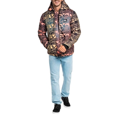 Jaqueta Com Capuz Quiksilver Puffer World Block - Masculina - Foto 4