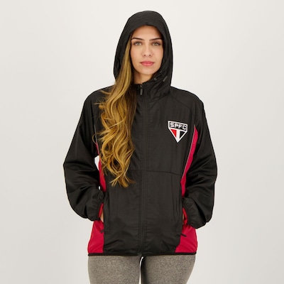 Jaqueta do São Paulo Corta Vento com Capuz Futfanatics Reflective - Feminina - Foto 5