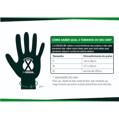 Kit Luvas Palmar Hand Grip Cross Training + Munhequeira Elástica - X-Cross Br - Foto 6