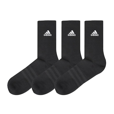 Kit Meias Cano Alto adidas Cush Crw - 3 Pares - Adulto - Foto 2