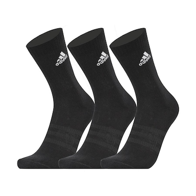 Kit Meias Cano Alto adidas Cush Crw - 3 Pares - Adulto - Foto 1