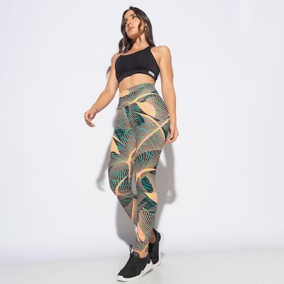 Calça Legging Honey Be Fitness Estampada com Riscos - Feminina - Foto 3