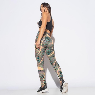 Calça Legging Honey Be Fitness Estampada com Riscos - Feminina - Foto 4