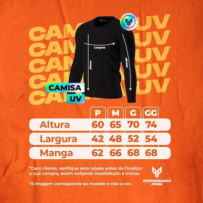Camisa Térmica Segunda Pele Performance Moda Manga Longa Proteção UV 50+ - Masculina - Foto 3