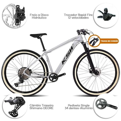 Bicicleta KSWaro 29 12 velocidades Câmbio Shimano Freio a Disco - Adulto - Foto 2