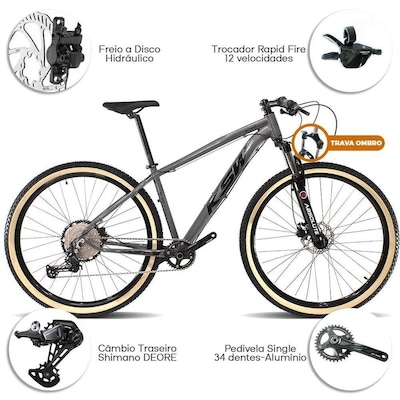 Bicicleta KSW Aro 29 12 velocidades Câmbio Shimano Freio a Disco - Adulto - Foto 3