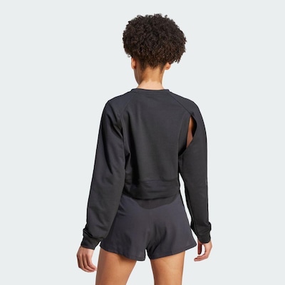 Blusão de Moletinho Cropped sem Capuz adidas Power Aeroready - Feminino - Foto 5