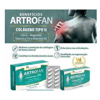 Artrofan Colágeno Tipo 2 + Magnésio e Vitaminas (60 cápsulas) Flora Nativa - Foto 4