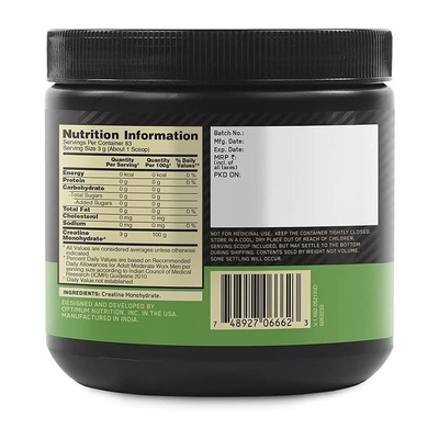 Creatina Optimum Nutrition Micronized Powder - 300g - Foto 3