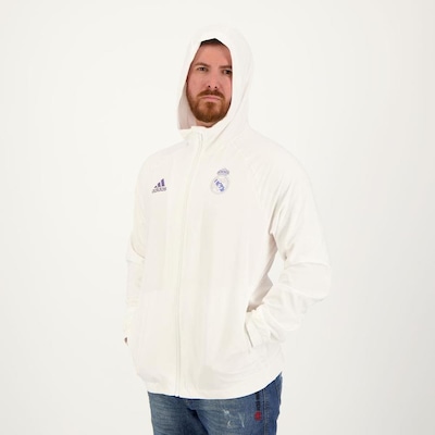 Jaqueta Corta Vento com Capuz do Real Madrid adidas - Masculina - Foto 2