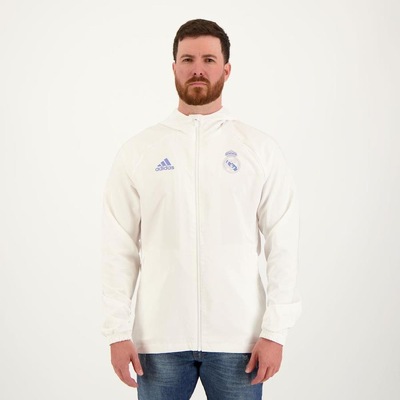 Jaqueta Corta Vento com Capuz do Real Madrid adidas - Masculina - Foto 1