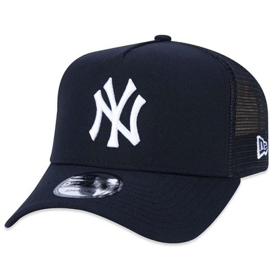 Boné New Era 940 AFrame Trucker New York Yankees MLB Snapback Aba Curva - Foto 1
