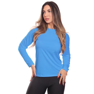 Kit de Camisas Térmica Adriben Manga Longa Dry Fit com Proteção Solar - 7 Unidades - Feminina - Foto 3