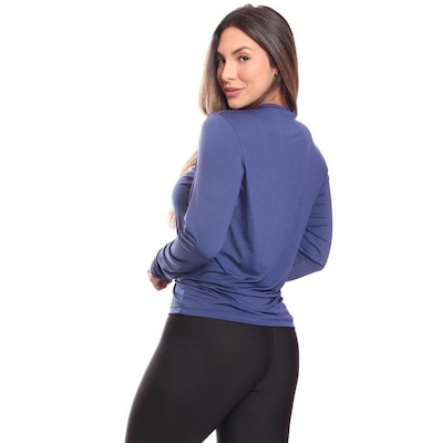 Camiseta Adriben Dry Fit Proteção Solar Uv Térmica Academia Manga Longa - Feminina - Foto 2