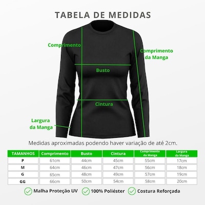 Camiseta Adriben Dry Fit Proteção Solar Uv Térmica Academia Manga Longa - Feminina - Foto 3