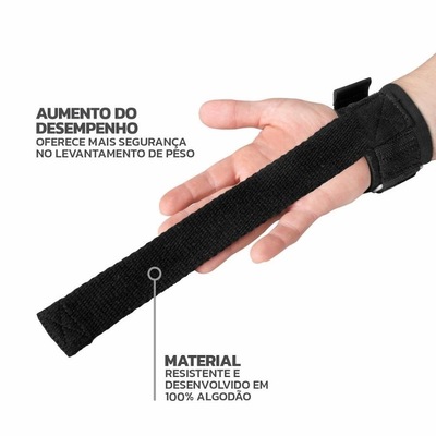 Strap de Musculação com Munhequeira Muvin Fecho de Contato Resistente para Levantamento de Peso - Foto 2